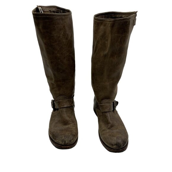 Frye Veronica Slouch Tall Boots Buckle Brown Distressed Boots Women's Size 8.5 - Picture 3 of 12
